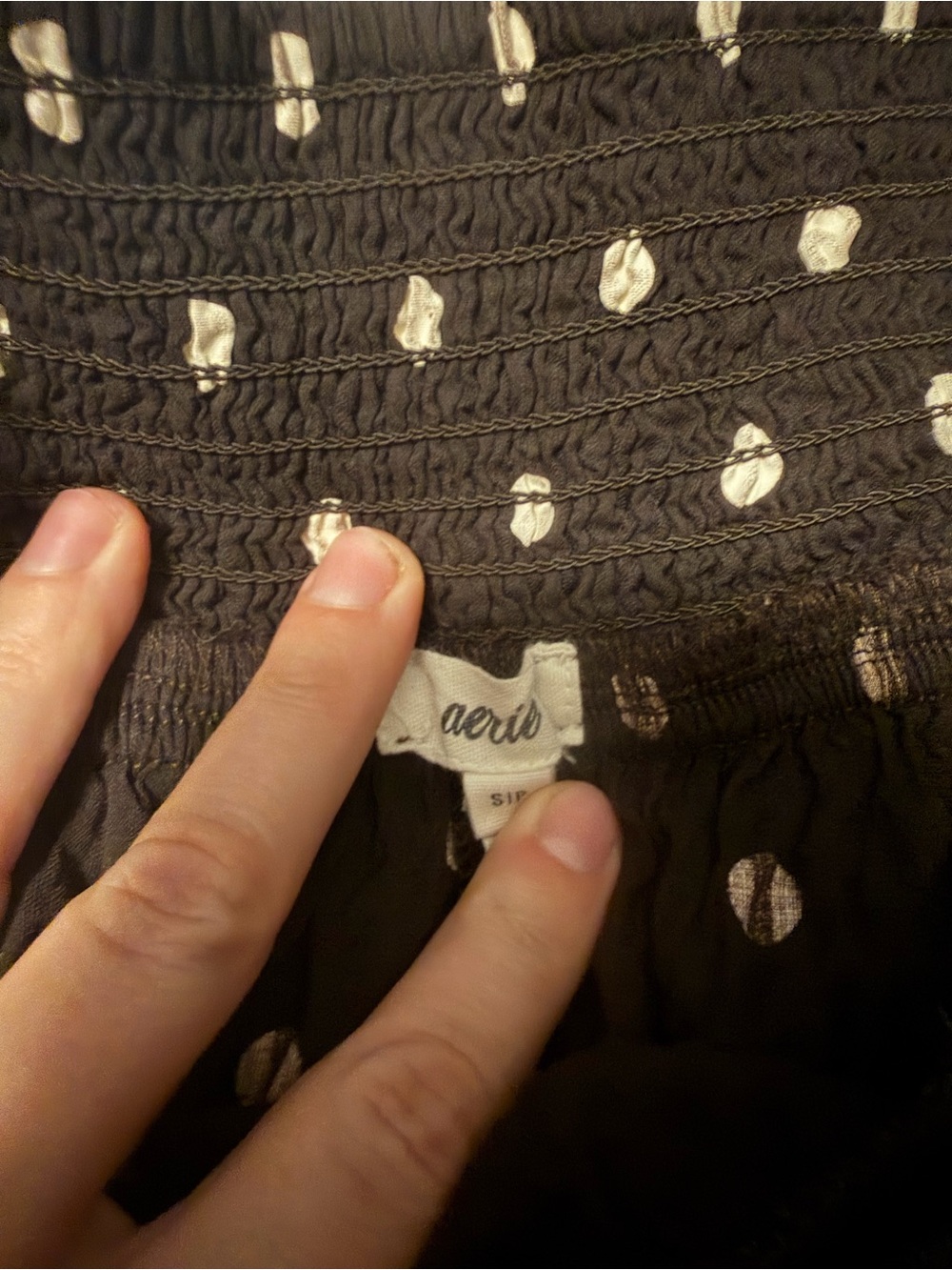 aerie Brown Midi Skirt with White Polka Dots - Picture 4 of 4